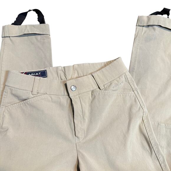 Ariat Riding Jodhpurs, Knee Patch Equestrian Breeches With Foot Straps, Girls 12 - Picture 3 of 5